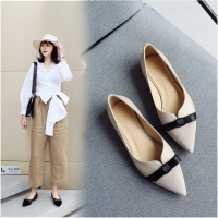 格瑞迪欧 2019年春夏新款柔美蝴蝶结平跟单鞋真皮温柔风淑女鞋V口平底女鞋DX2090