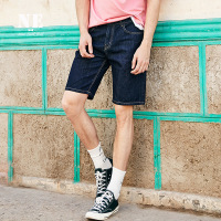 伯爵卓尔男短裤2018夏季新品青年简约纯色五分男士中腰潮牛仔短裤