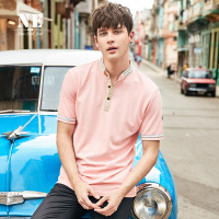 伯爵卓尔男POLO衫2018夏季新款休闲立领纯色简约男士潮流短袖T恤