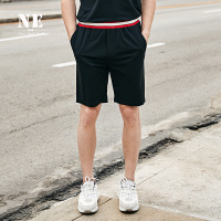 伯爵卓尔男短裤2018夏季新品青年中腰黑色简约男士五分休闲短裤