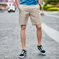 伯爵卓尔五分男短裤2018夏季新品英伦青年休闲条纹直筒男休闲裤子
