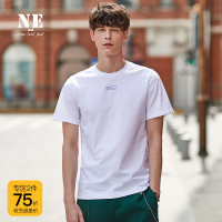 伯爵卓尔英伦T恤男青年半袖2018夏季白色圆领印花潮男士短袖体恤