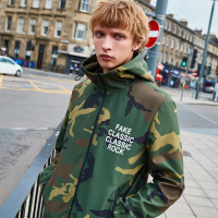 伯爵卓尔2017秋季新品男士休闲迷彩连帽男夹克血抓痕外套英伦潮牌