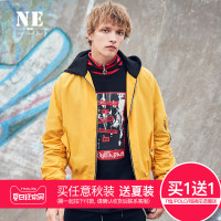 伯爵卓尔秋冬新品连帽落肩oversize撞色男夹克外套潮