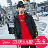 伯爵卓尔秋冬新品宽松连帽短款黑夹克男外套