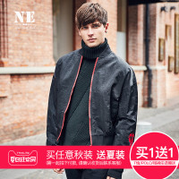 伯爵卓尔男夹克青年2018春季新款棒球领黑色短款印花外套男士夹克