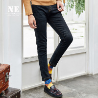 伯爵卓尔牛仔裤男2018秋季新品英伦潮流纯色修身裤子韩版男小脚裤