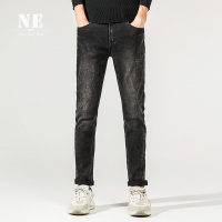 伯爵卓尔牛仔裤男2018秋季新品潮流破洞小脚长裤水洗做旧修身裤子
