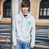 伯爵卓尔男卫衣青年2018春季新款潮连帽印花修身ulzzang男士卫衣