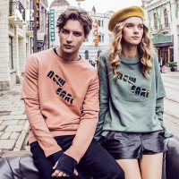 伯爵卓尔春秋款情侣印花男卫衣18潮流假两件长袖T恤