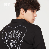 【英伦新品】商场同款伯爵卓尔秋冬新品男衬衣翻领黑外套长袖衬衫