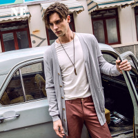 伯爵卓尔秋季新品英伦中长款纯色针织开衫潮牌毛衫男