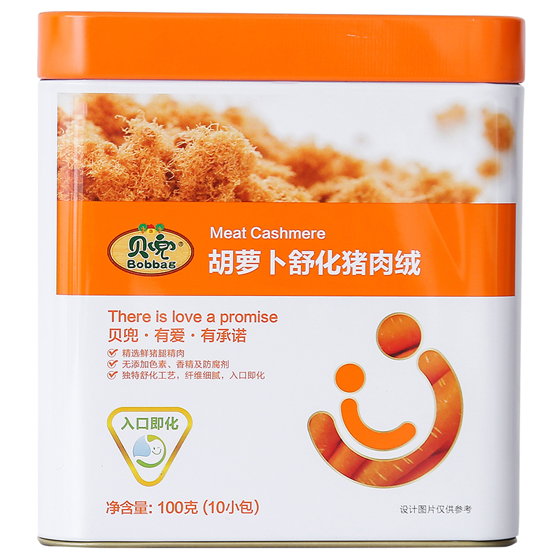 贝兜 胡萝卜舒化猪肉绒罐装100g/罐