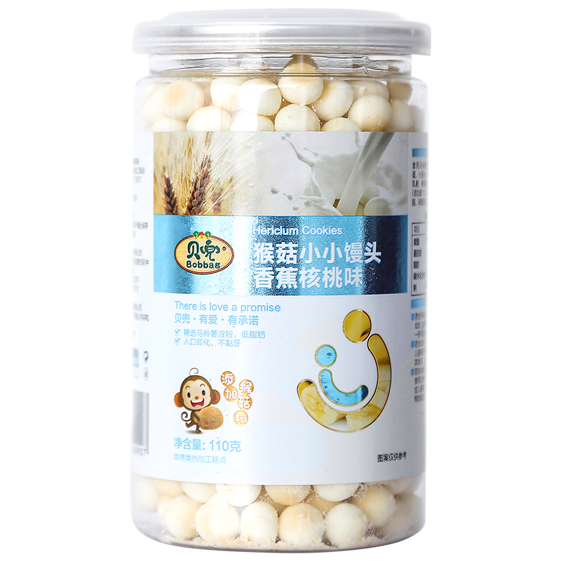贝兜 猴菇饼干香蕉核桃小小馒头110g/罐