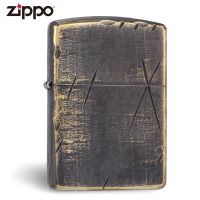 zippo打火机正版 美国原装黄铜做旧刀痕盔甲机 男士个性送礼收藏