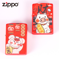 ZIPPO 芝宝打火机 招福招财新年猪彩漆送礼正品煤油火机