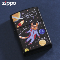 zippo芝宝正版打火机男太空狐狸zoppo之宝正品防风煤油创意火机潮