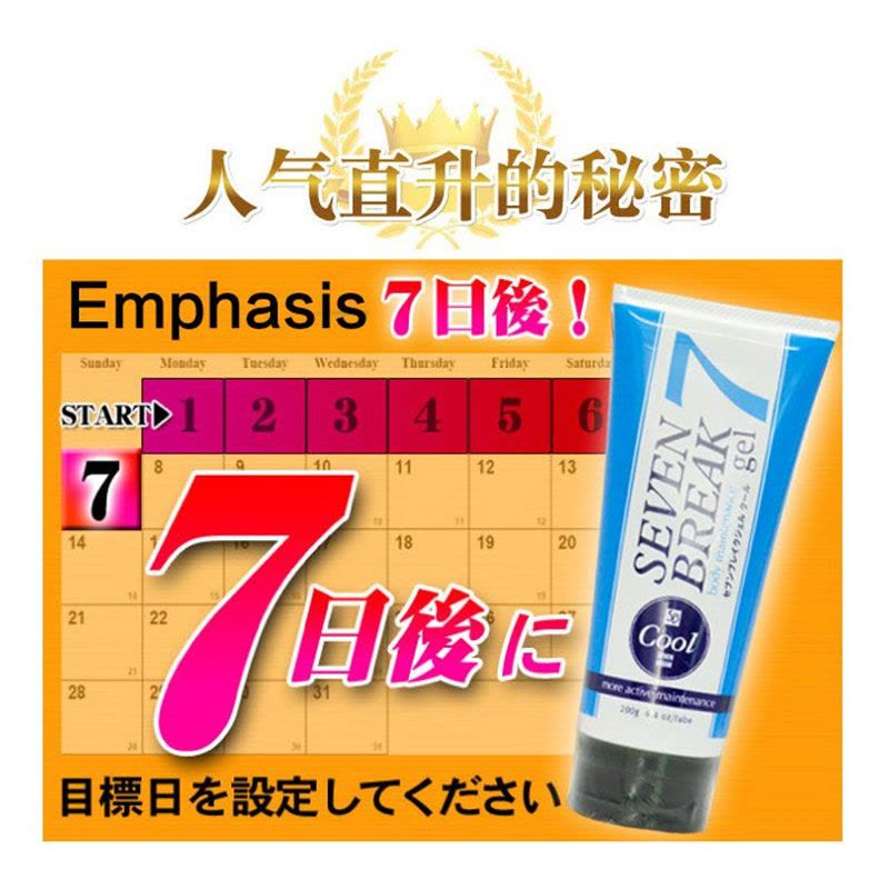 Seven break 7日清爽纤体按摩膏 蓝色瘦身瘦腿 200g/瓶 日本原装进口图片