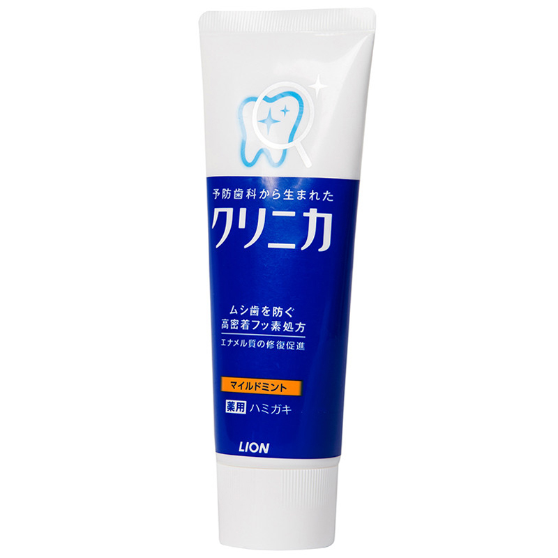 Lion狮王牙膏 clinica酵素洁净立式健齿牙膏 橙条清新薄荷味 130g/支 日本原装进口