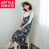 韩都衣舍2018韩版女装夏装新款碎花荷叶边吊带连衣裙LZ6820烎 S 花色