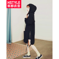 韩都衣舍2018韩版女装夏装新款纯色宽松显瘦中长款连衣裙OR6758陆 黑色 M M 卡其色