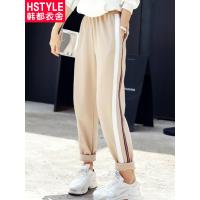 韩都衣舍2018秋装新款女装韩版宽松显瘦拼接哈伦休闲裤MM9663煜