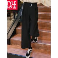 韩都衣舍2018秋装新款女装韩版裤子显瘦阔腿裤九分休闲裤OK0007樰