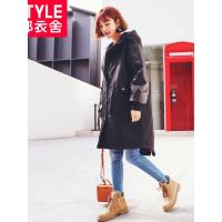 韩都衣舍2017韩版女装冬装新款chic大码休闲连帽外套棉衣IG6782僥