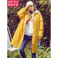 韩都衣舍2018冬装新款女装韩版宽松大版休闲大帽子棉衣女IG8185僥