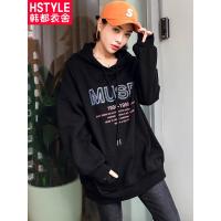 韩都衣舍2018秋季新款女装韩版宽松套头连帽潮酷卫衣JZ10155瑭