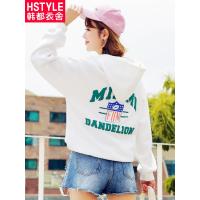 韩都衣舍2018女秋新款韩版宽松松松垮垮连帽长袖潮卫衣NF10717潤