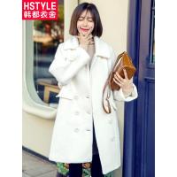 韩都衣舍2018冬装新款女装韩版宽松休闲中长款毛呢外套MM9564煜