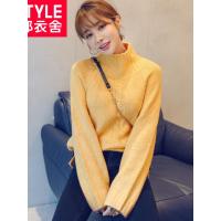 韩都衣舍2018秋新款女装韩版打底纯色高领毛衣针织衫MM9628煜0827