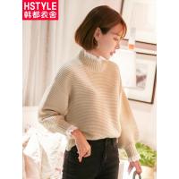 韩都衣舍2018秋装新款韩版女装假两件蕾丝边毛衣针织衫JM9210蒖