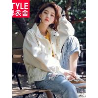 韩都衣舍2018秋装新款韩版女装印花口袋宽松牛仔外套MR8855汩1116