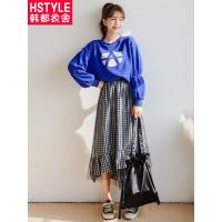 韩都衣舍2018韩版女装秋装新款chic两件套时尚心机套装LU8436荃