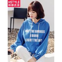 韩都衣舍2018韩版女装冬装新款潮宽松慵懒连帽卫衣AA13713玎1121