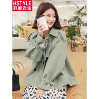 韩都衣舍2018冬装新款女装韩版潮宽松百搭短款风衣外套NJ12761翝