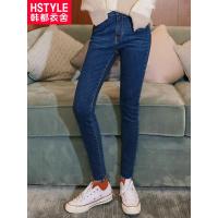 韩都衣舍2018冬装新款女装韩版修身显瘦休闲弹力牛仔裤JQ01402樰