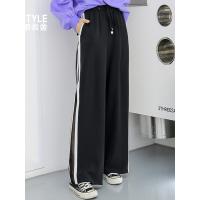 韩都衣舍2019春装新款韩版女拼接运动风长裤休闲裤HO10662魭0202