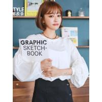 韩都衣舍2019春装新款女装韩版宽松轻薄纯色外穿长袖T恤NJ13203翝