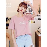 韩都衣舍2019韩版女装夏装新款学生宽松上衣短袖圆领T恤EQ10915婋