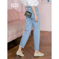 韩都衣舍2019春装新款韩版裤子宽松九分裤哈伦裤牛仔裤女PC8244晽