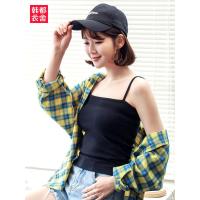韩都衣舍2019夏女装百搭背心女修身纯色打底小吊带DL15028喆