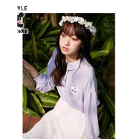 【DALOKA联名】韩都衣舍2019夏装韩版宽松简约长袖衬衫女EB0005璎