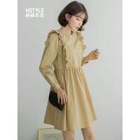 韩都衣舍2019春装韩版女装气质chic女神裙长袖连衣裙LU8435荃