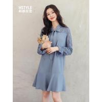 韩都衣舍2019韩版女装春装雪纺气质仙女裙长袖连衣裙LZ8727烎