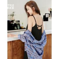 韩都衣舍2019韩版女装夏装纯色吊带裙中长a字休闲连衣裙EK9130囡