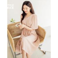 韩都衣舍2019夏装新款女装雪纺连衣裙MR9046汩0314