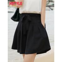 韩都衣舍2019韩版夏装新款松紧腰系带宽松女阔腿休闲短裤PC9087晽